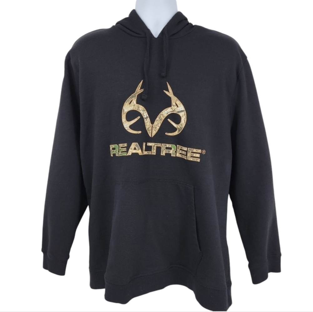 Realtree‎ Mens Black Camo Hoodie Size XXL